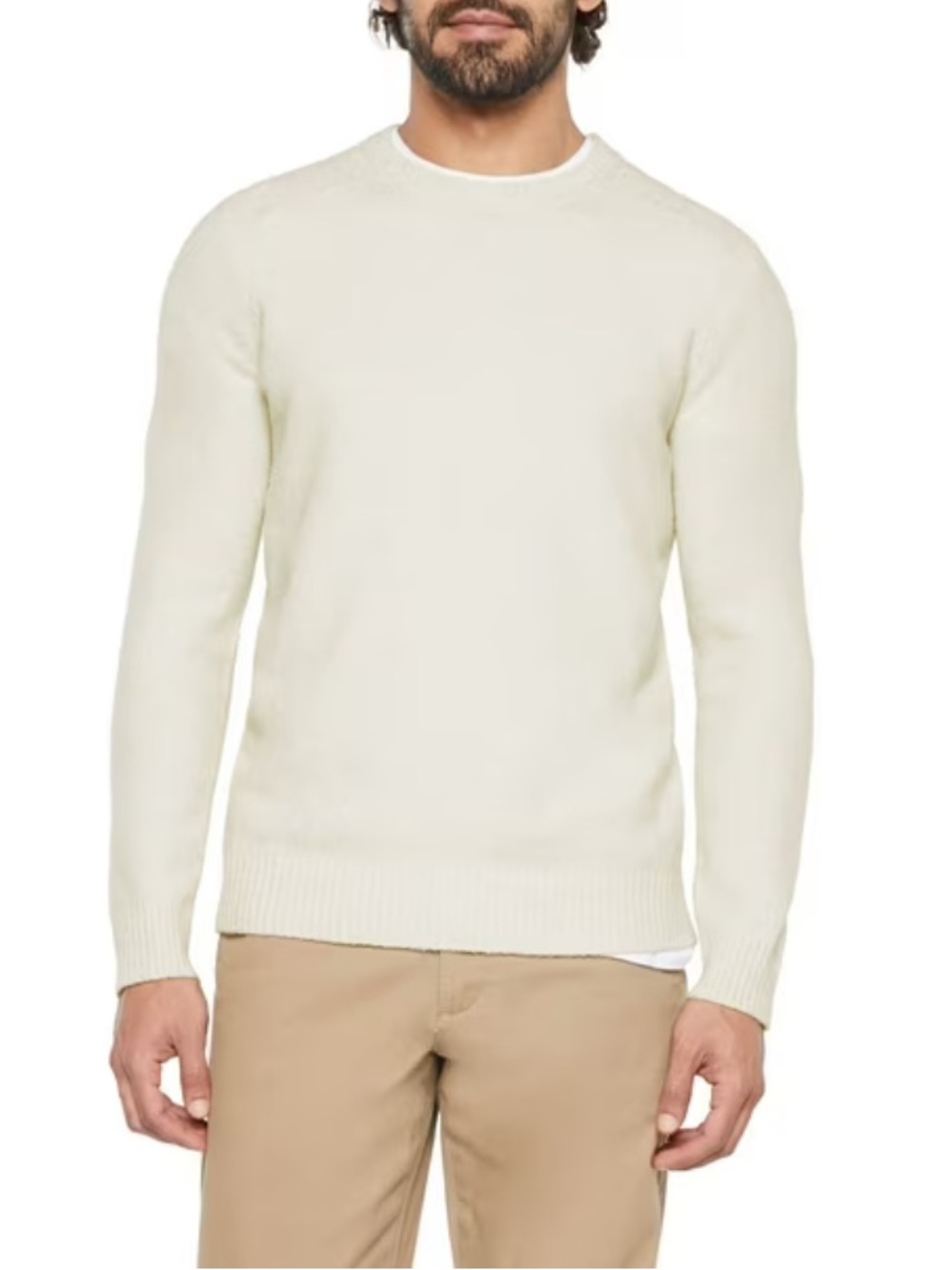 NWT Men's Gap Crewneck Wool Blend Sweater Size Medium Color Antique White